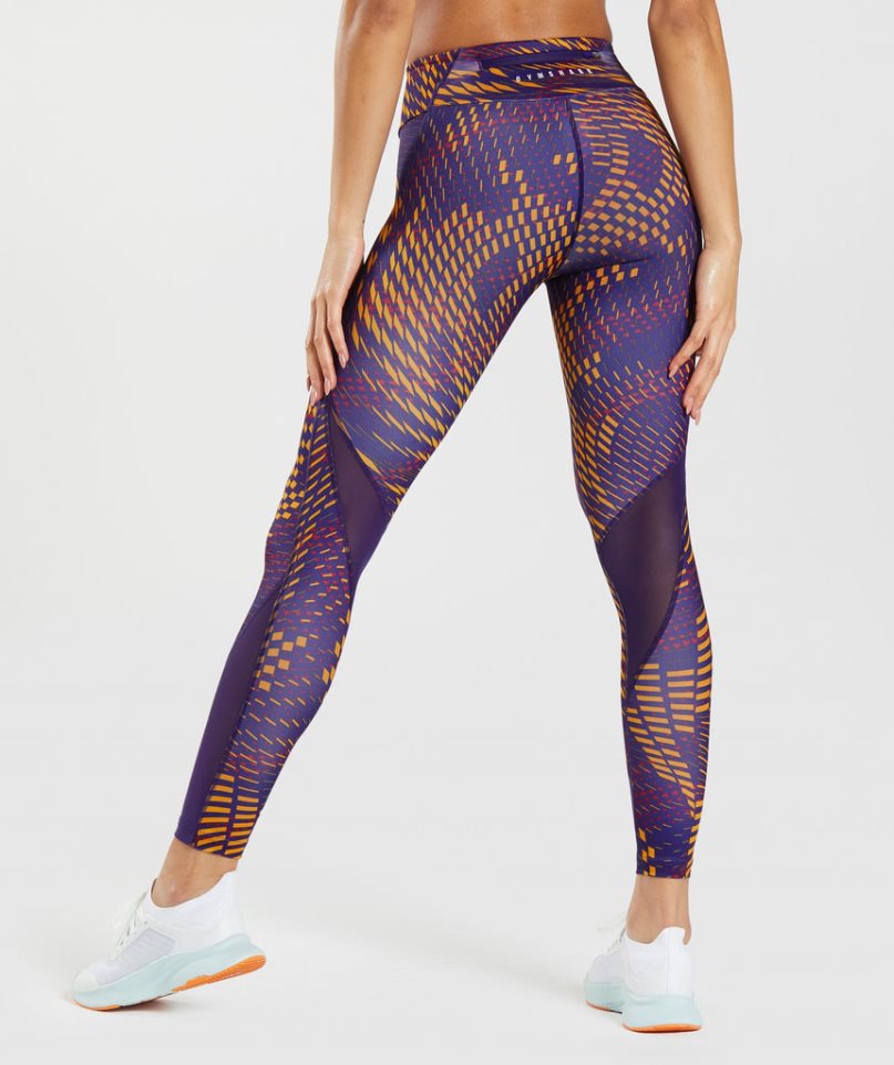 Gymshark Sport Lauf Leggings Damen Lila | 71680RVYH