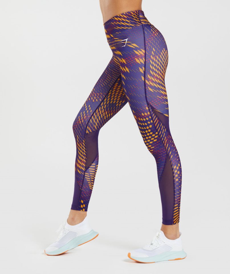 Gymshark Sport Lauf Leggings Damen Lila | 71680RVYH