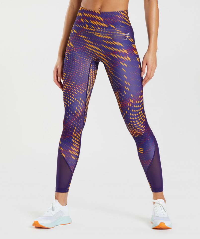 Gymshark Sport Lauf Leggings Damen Lila | 71680RVYH