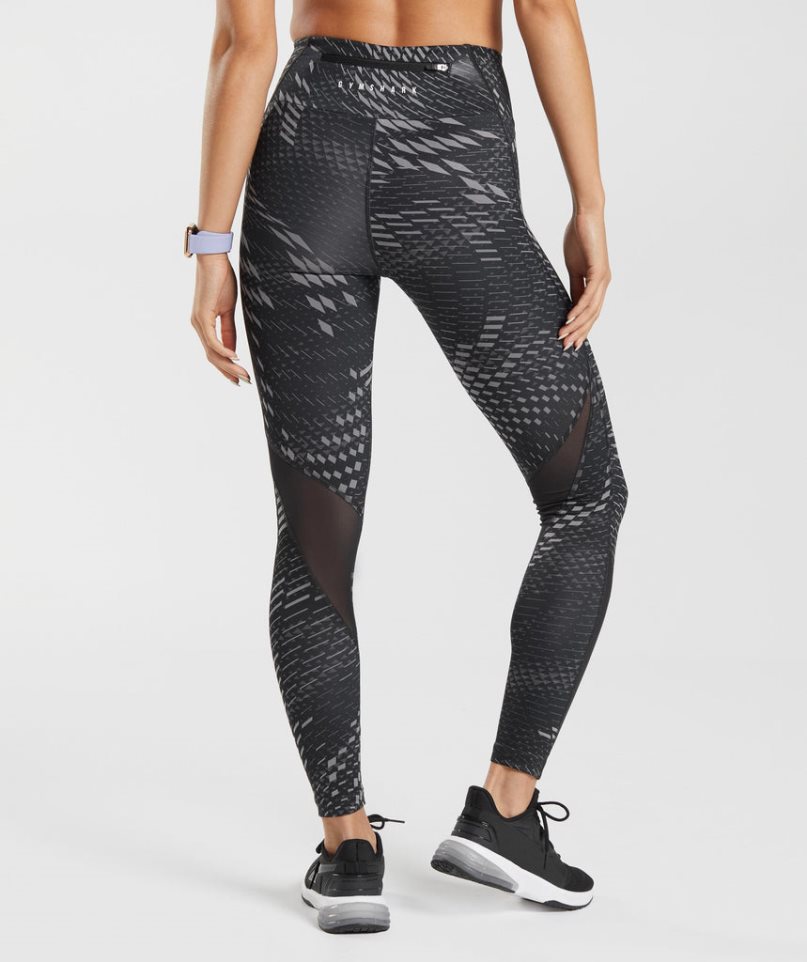 Gymshark Sport Lauf Leggings Damen Schwarz | 57634NLOX