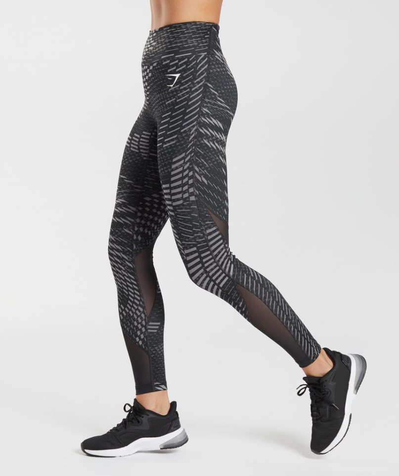 Gymshark Sport Lauf Leggings Damen Schwarz | 57634NLOX