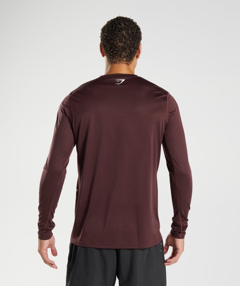 Gymshark Sport Long Sleeve T-shirts Herren Bordeaux | 19078MUXP