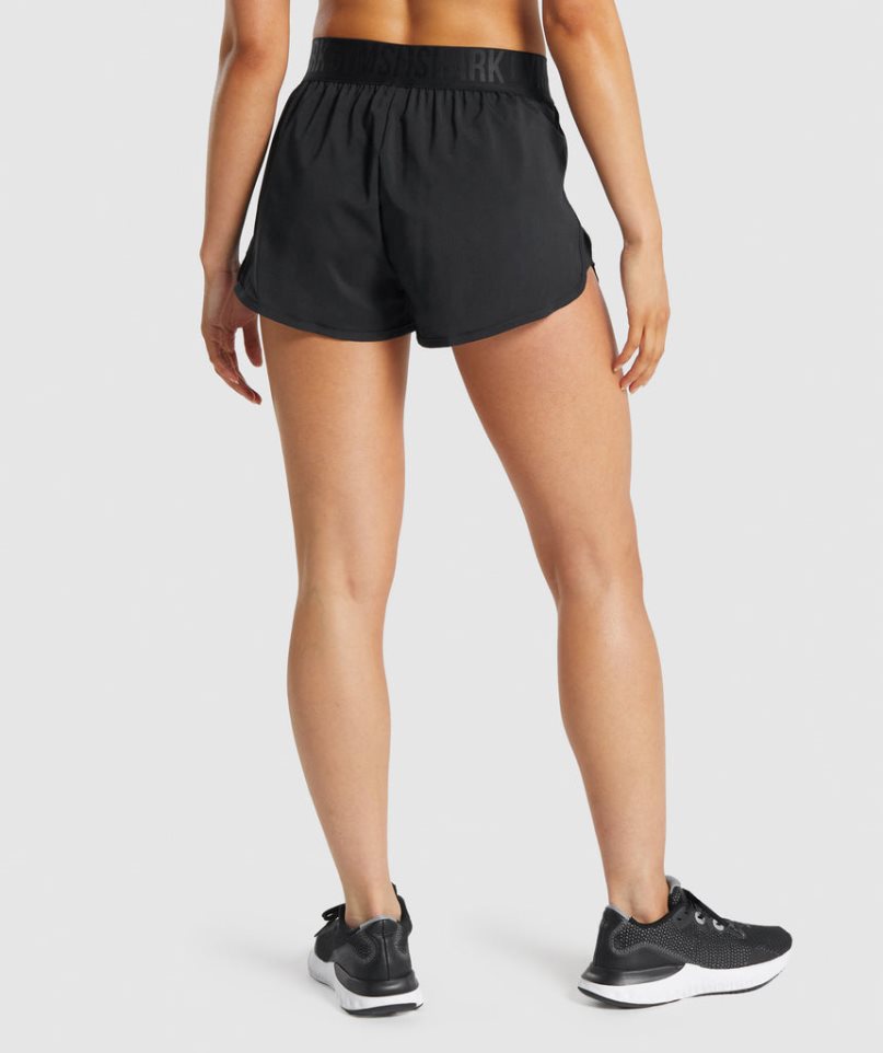 Gymshark Sport Loose Fit Kurze Hose Damen Schwarz | 13496VKRM