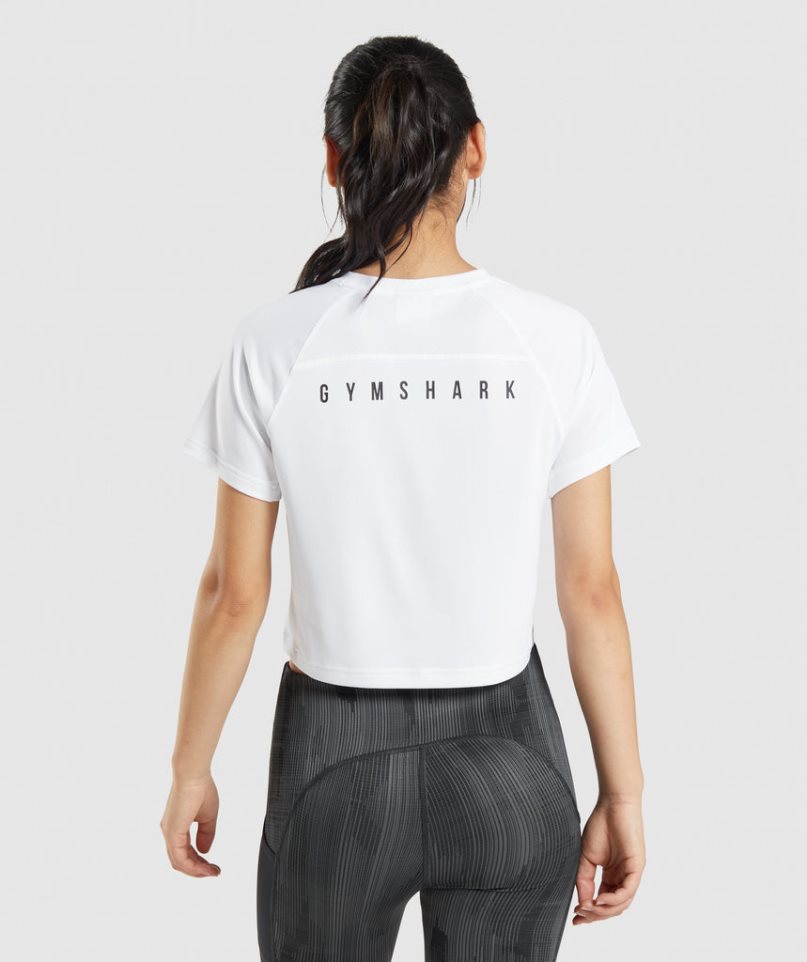 Gymshark Sport Midi T-shirts Damen Weiß | 69280JHBY