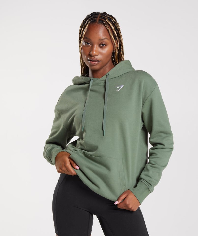 Gymshark Sport Oversized Hoodie Damen Grün | 13960NXJK