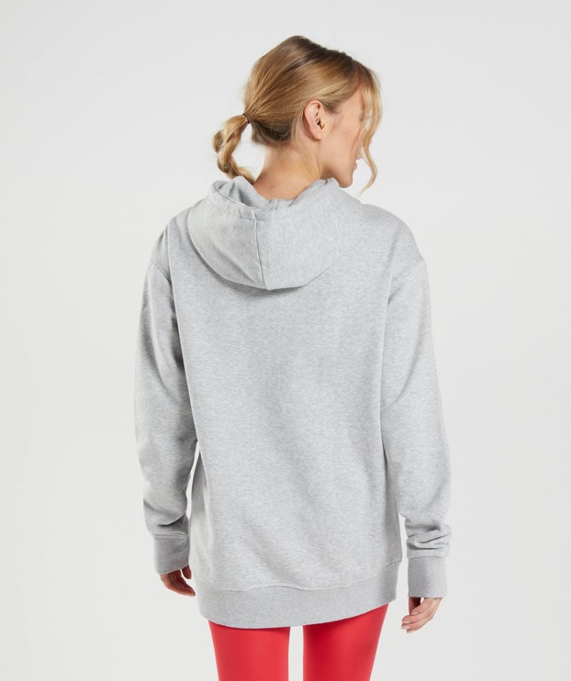 Gymshark Sport Oversized Hoodie Damen Hellgrau | 16970EKGF