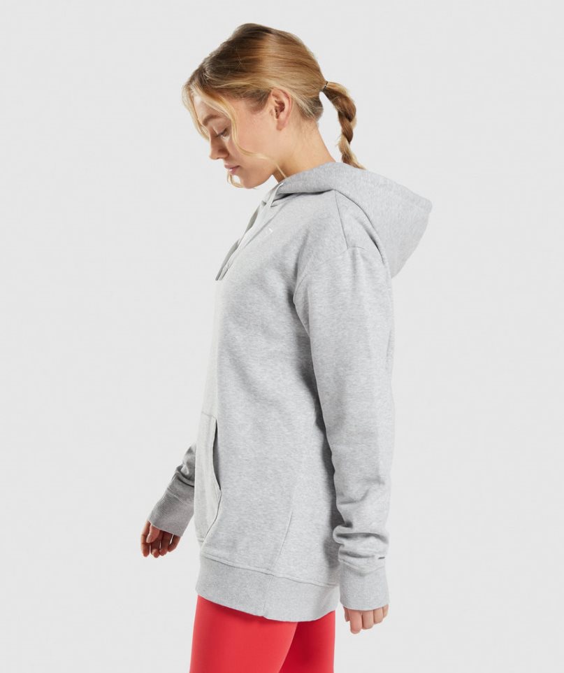 Gymshark Sport Oversized Hoodie Damen Hellgrau | 16970EKGF