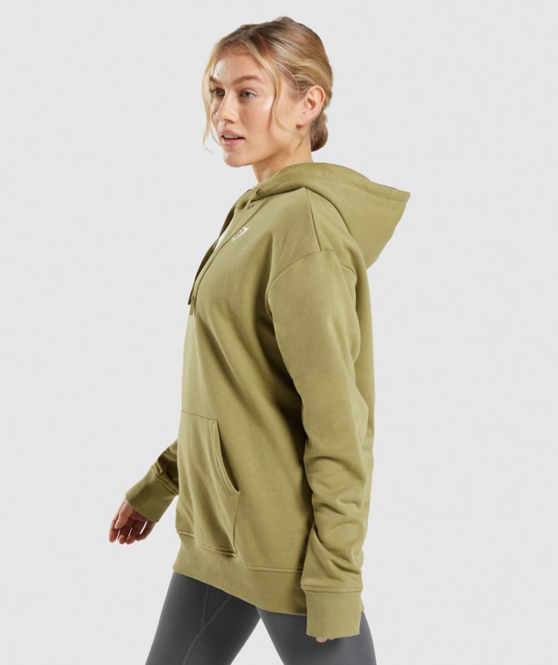 Gymshark Sport Oversized Hoodie Damen Olivgrün | 30648UNVQ