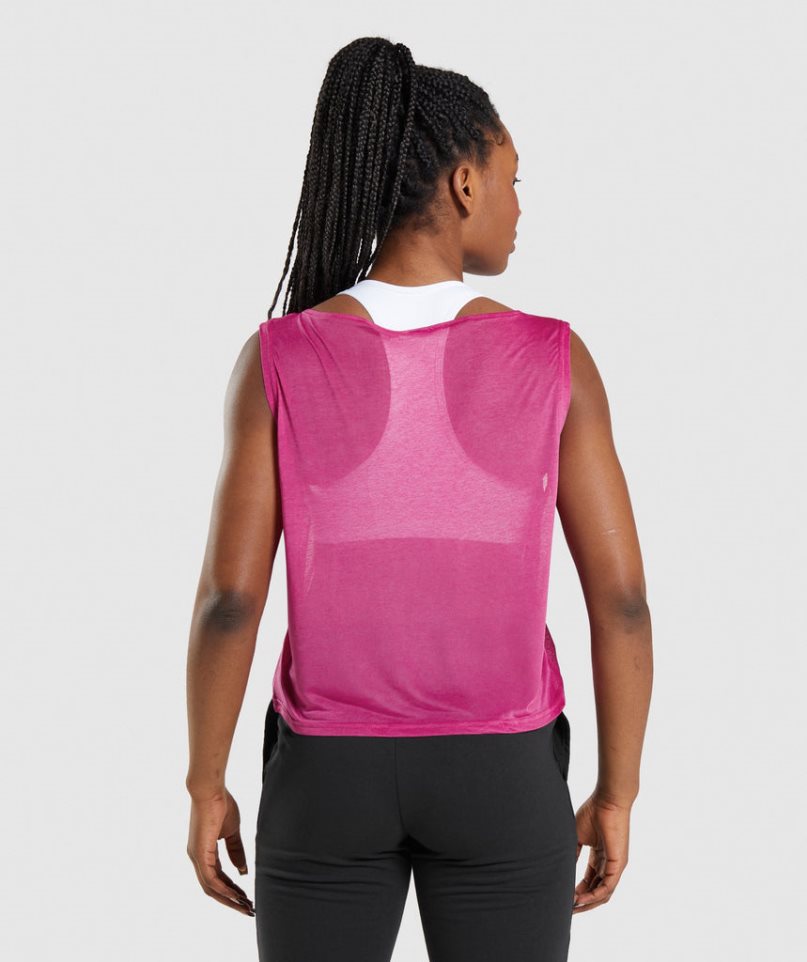 Gymshark Sport Oversized Muskelshirt Damen Rosa | 12890EOBW