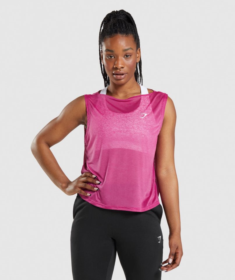 Gymshark Sport Oversized Muskelshirt Damen Rosa | 12890EOBW