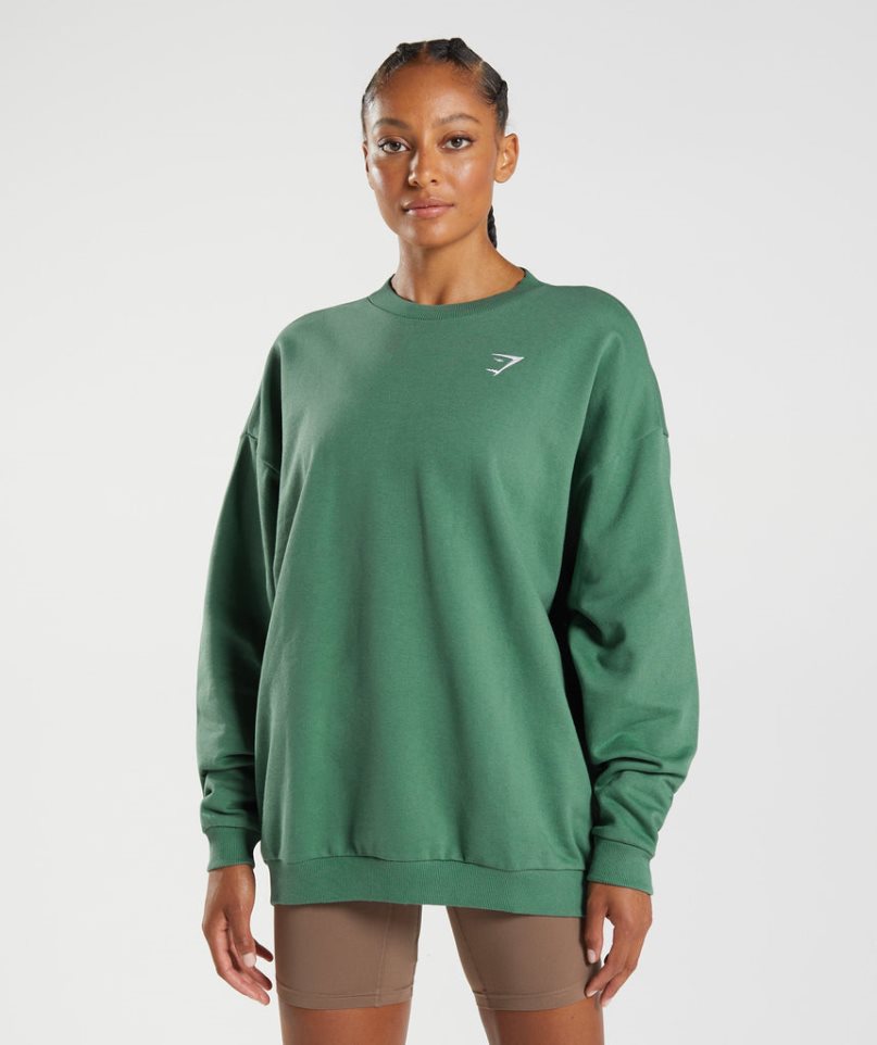 Gymshark Sport Oversized Sweatshirts Damen Grün | 06982OWTH