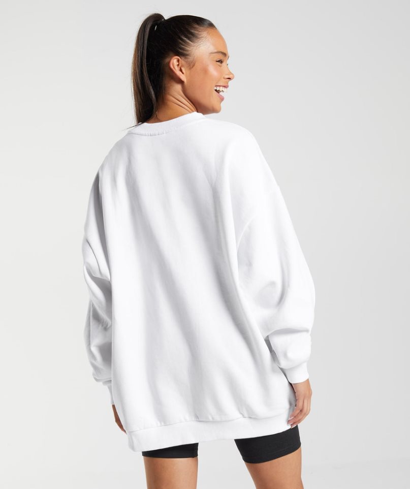 Gymshark Sport Oversized Sweatshirts Damen Weiß | 37041WTCN