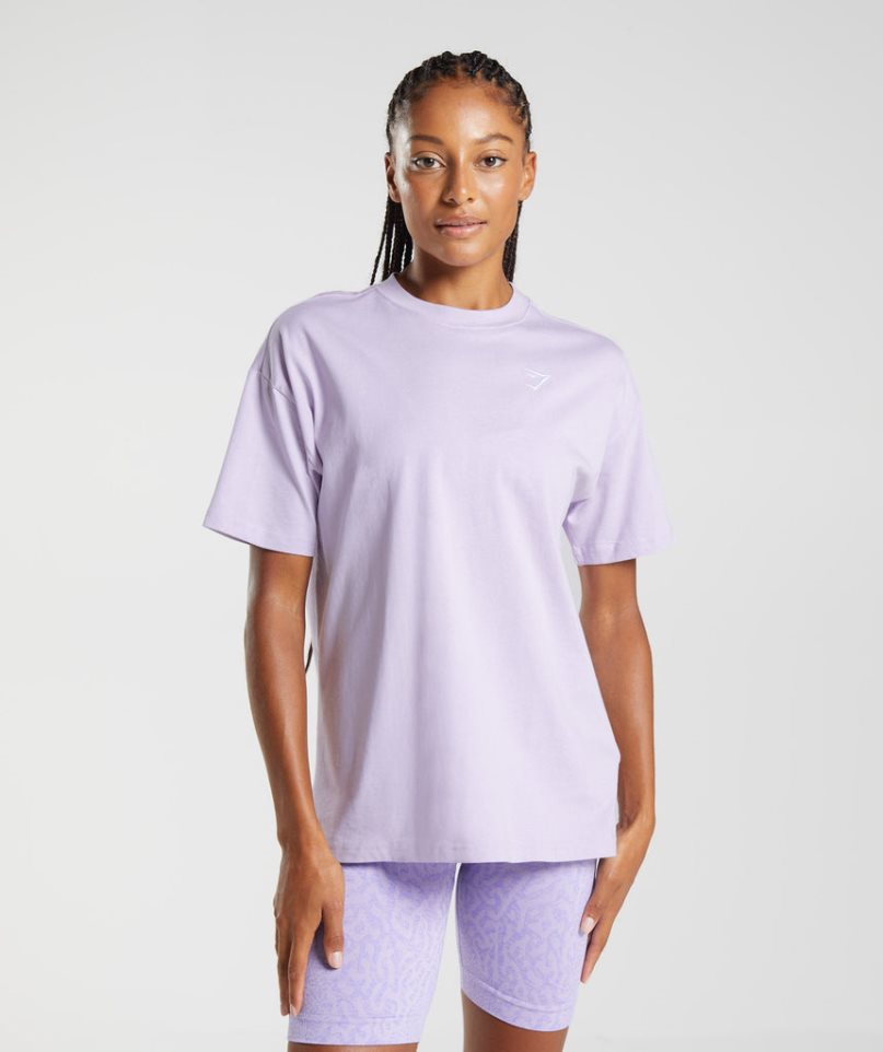 Gymshark Sport Oversized T-shirts Damen Helllila | 15246FQWL