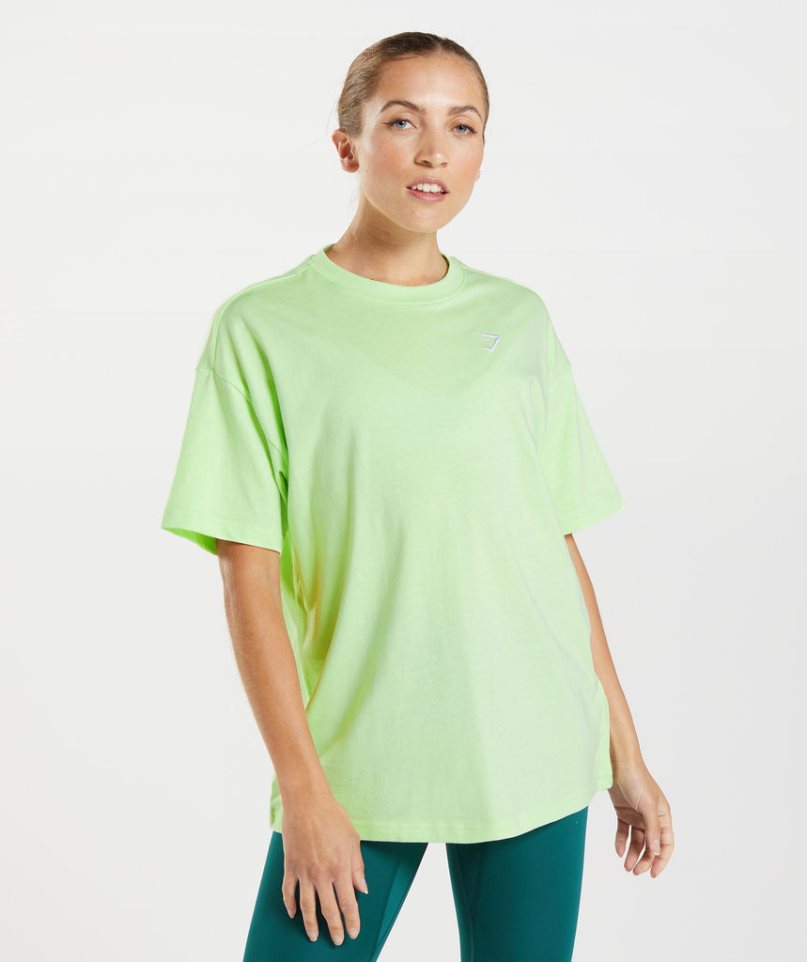 Gymshark Sport Oversized T-shirts Damen Hellgrün | 20468HDMK