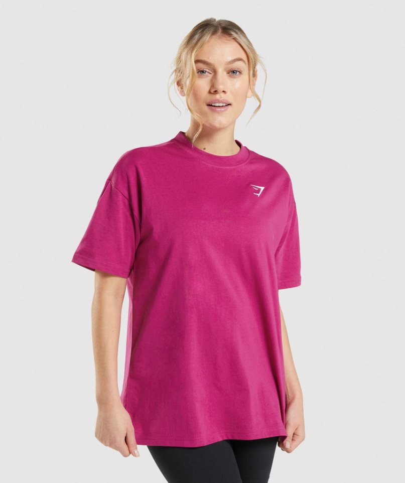 Gymshark Sport Oversized T-shirts Damen Rosa | 38652DGMZ