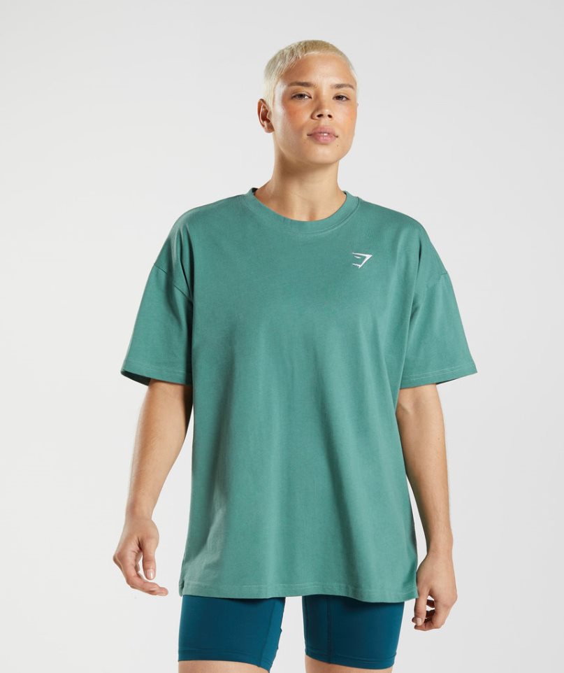 Gymshark Sport Oversized T-shirts Damen Grün | 87943SOQA