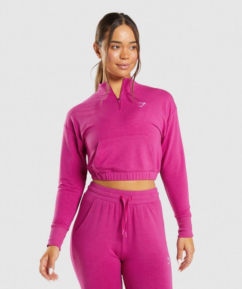 Gymshark Sport Pippa Sweatshirts Damen Rosa | 24370EVJM