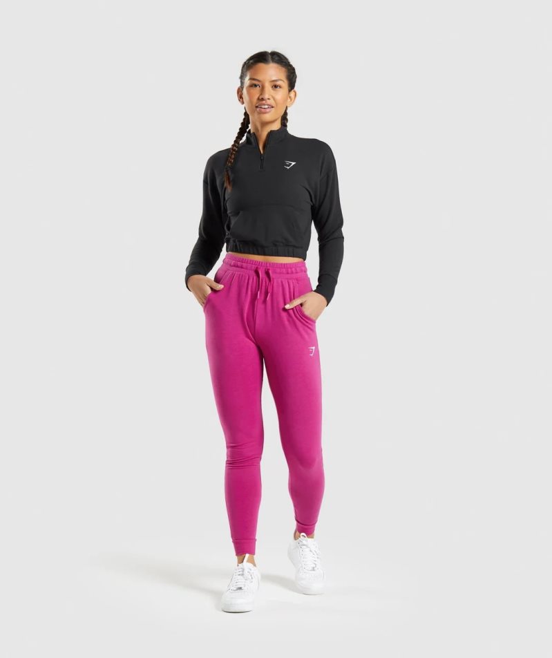 Gymshark Sport Pippa Sweatshirts Damen Schwarz | 80937TASB