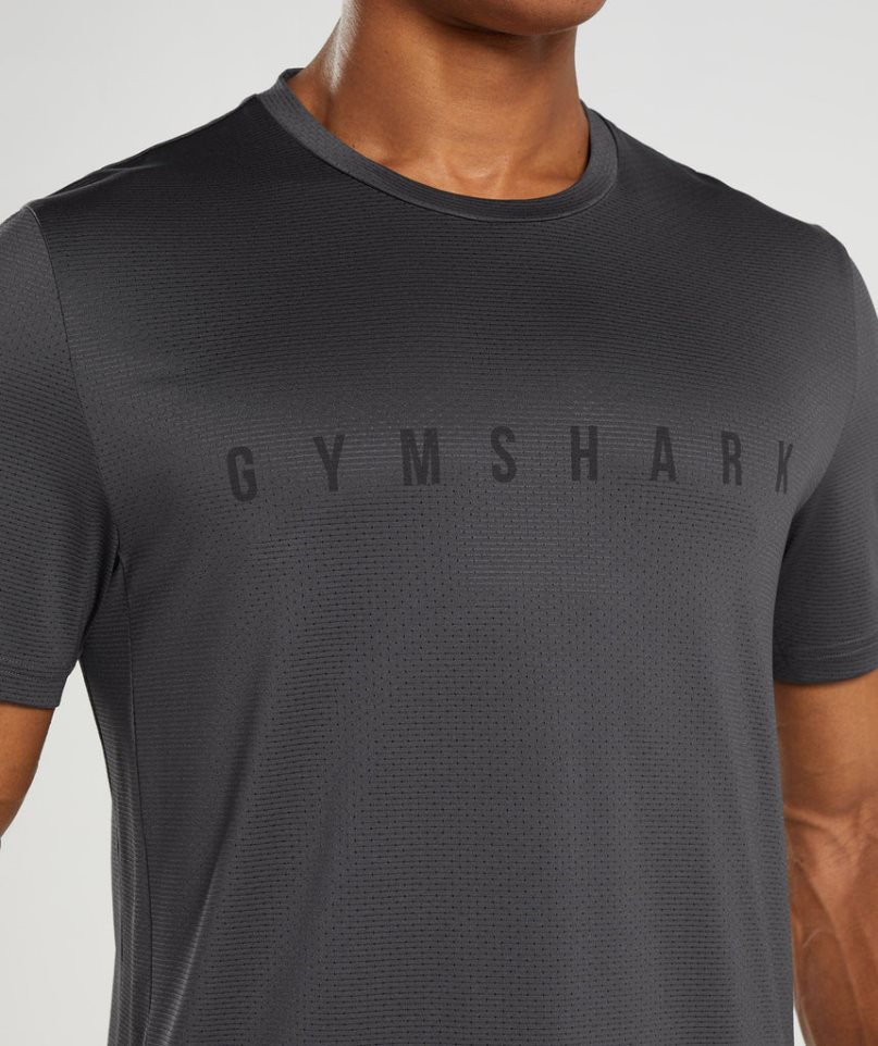 Gymshark Sport Stripe T-shirts Herren Schwarz | 75493TRGF