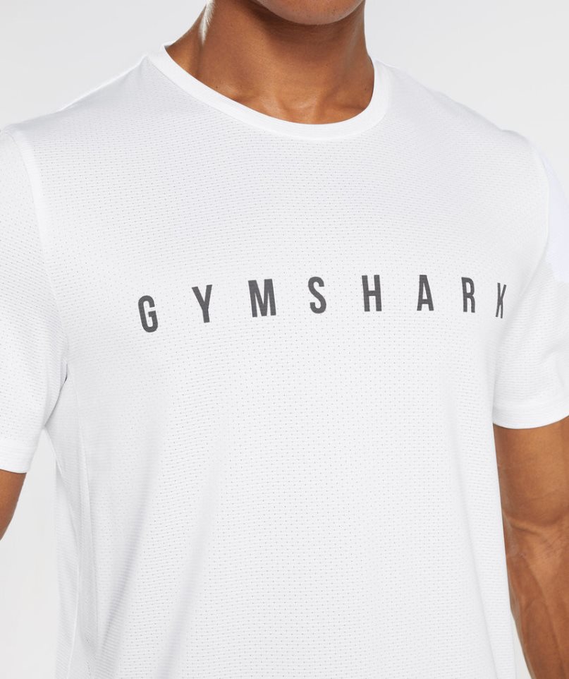 Gymshark Sport Stripe T-shirts Herren Weiß | 74213OHVD