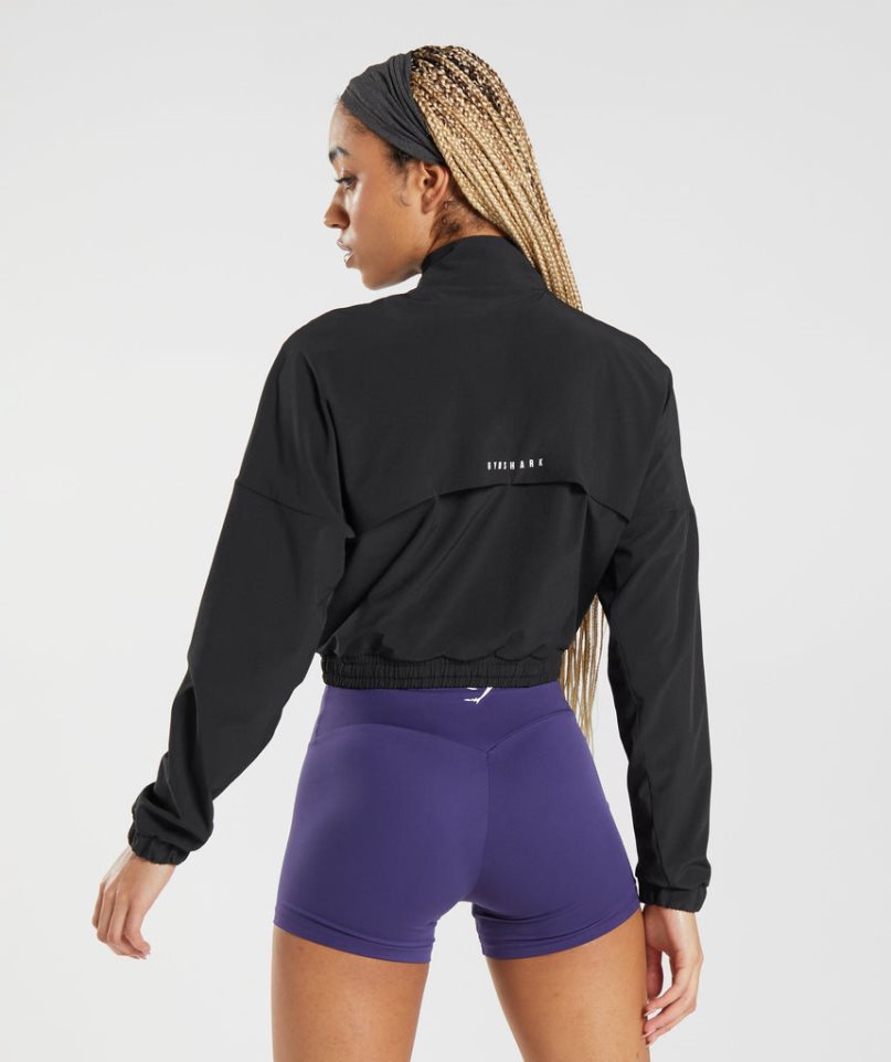 Gymshark Sport Windjacke Damen Schwarz | 64392OLDZ