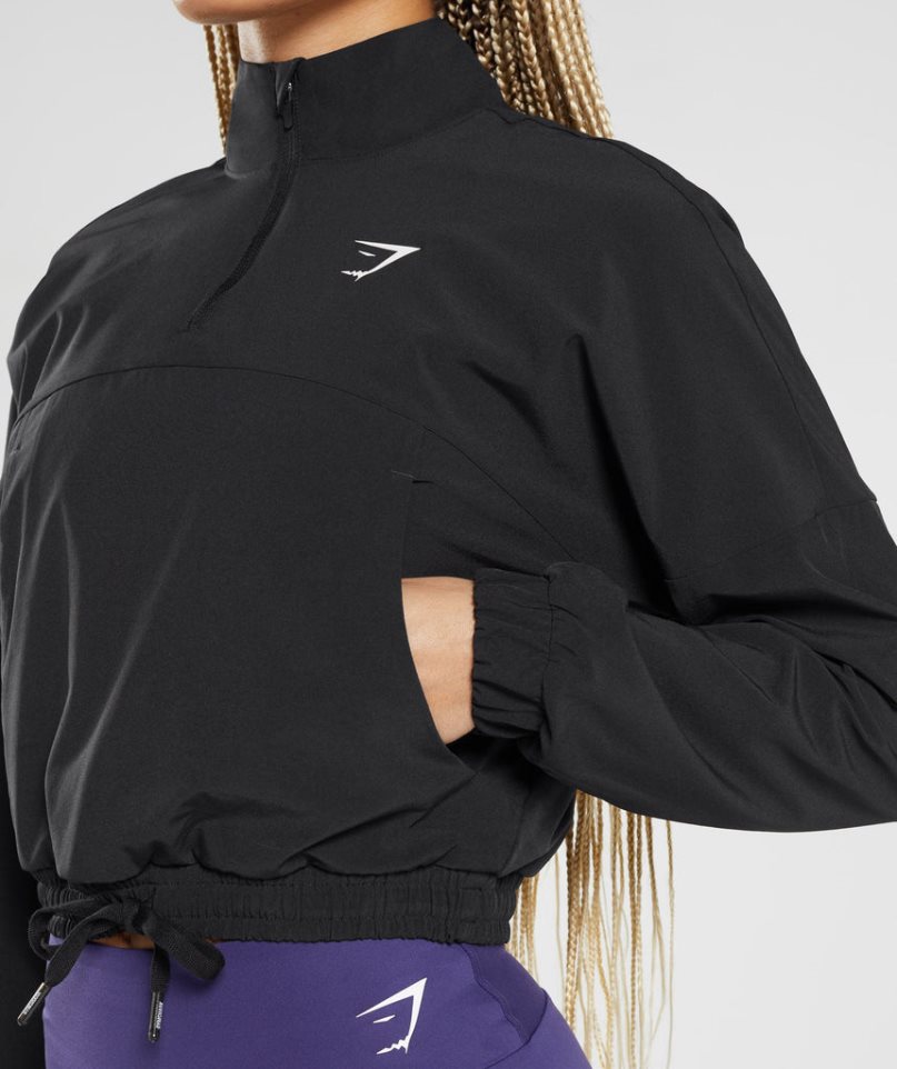 Gymshark Sport Windjacke Damen Schwarz | 64392OLDZ