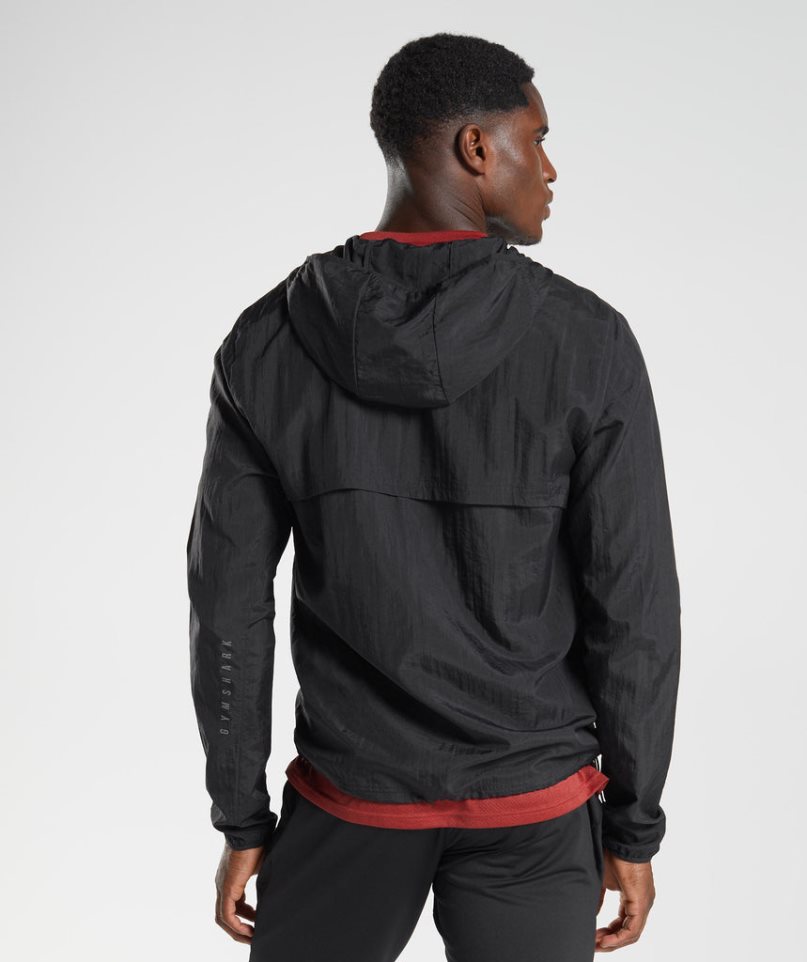 Gymshark Sport Windjacke Herren Schwarz | 75163KUCE