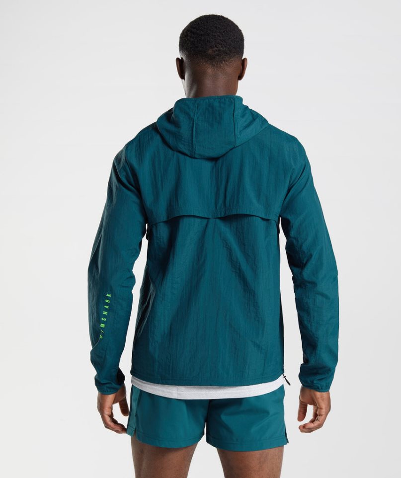 Gymshark Sport Windjacke Herren Türkis | 27536ODSJ