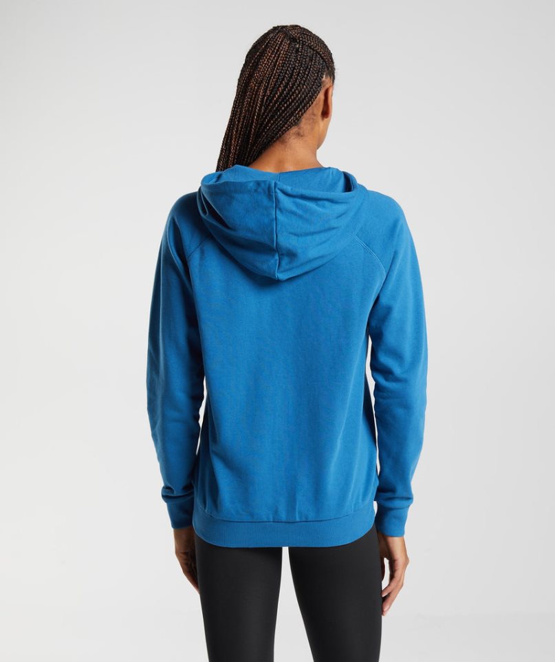 Gymshark Sport Zip Hoodie Damen Blau | 92054KJUV