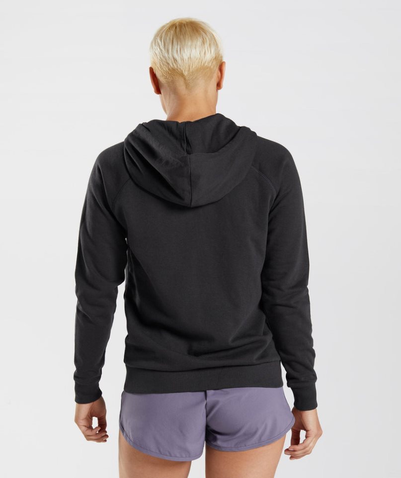 Gymshark Sport Zip Hoodie Damen Schwarz | 13847YGWL