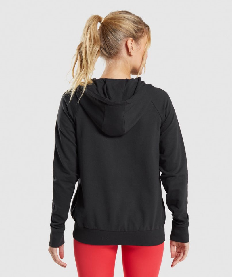 Gymshark Sport Zip Sweatshirts Damen Schwarz | 56348PZXB