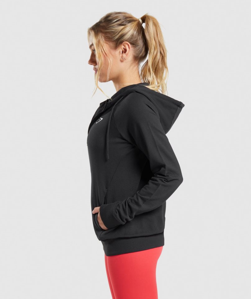 Gymshark Sport Zip Sweatshirts Damen Schwarz | 56348PZXB