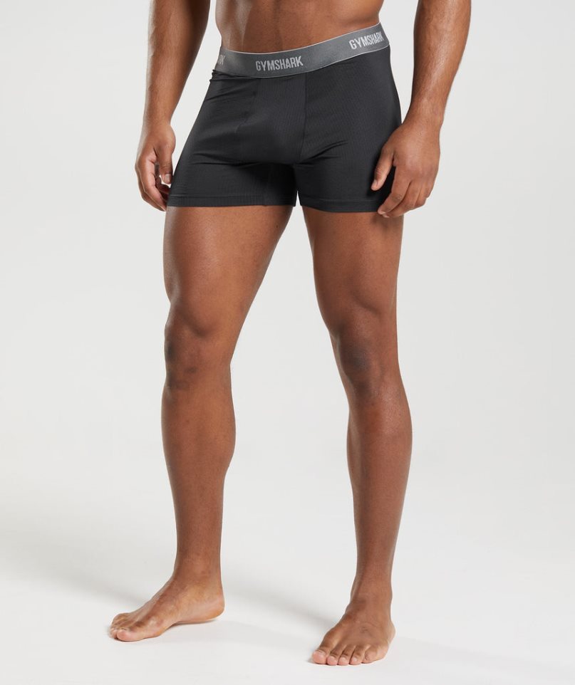 Gymshark Sports Tech Boxers 2pk Unterwäsche Herren Schwarz Olivgrün | 90613WNUX