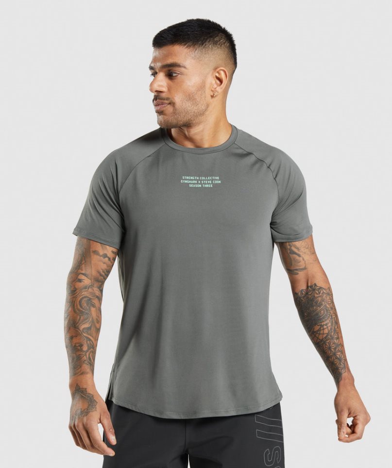 Gymshark Steve Cook T-shirts Herren Grau | 25943XVRJ