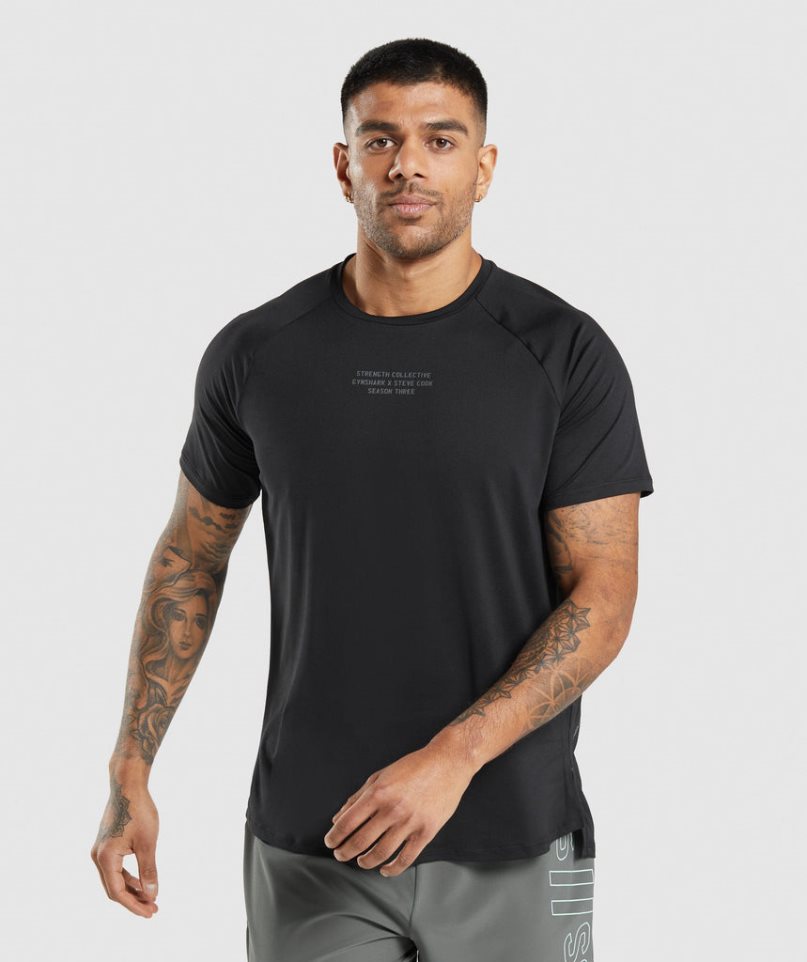 Gymshark Steve Cook T-shirts Herren Schwarz | 71539CHSM