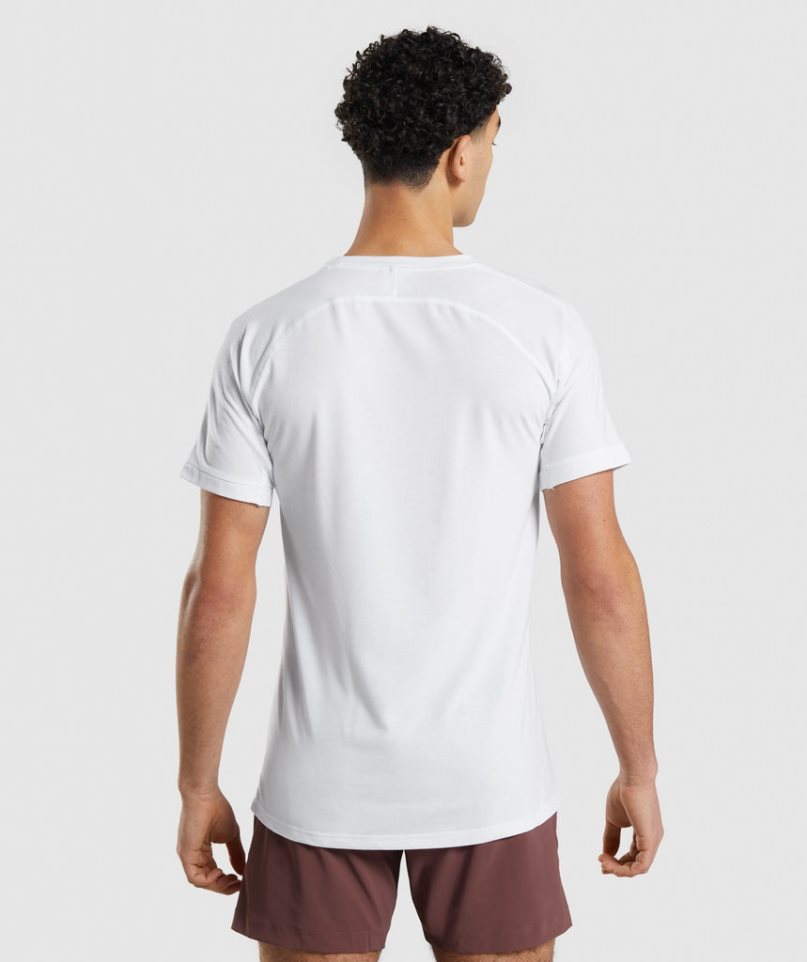 Gymshark Studio Amplify T-shirts Herren Weiß | 01285EWNP