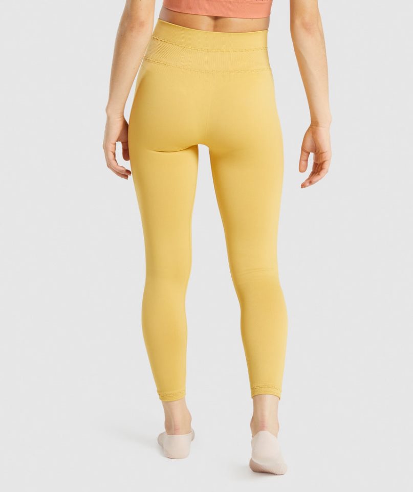 Gymshark Studio Leggings Damen Gelb | 94720DFSJ