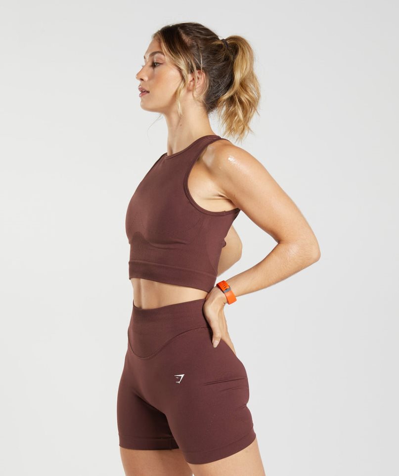 Gymshark Sweat Seamless Midi Muskelshirt Damen Bordeaux | 49758COTQ