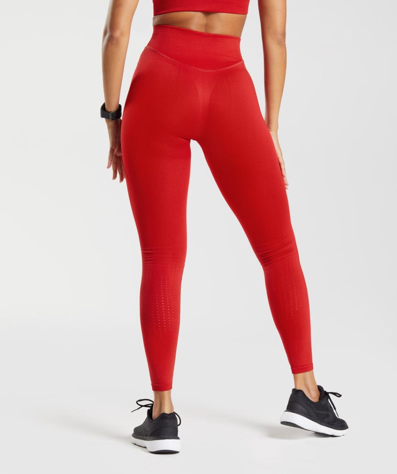 Gymshark Sweat Seamless Sculpt Leggings Damen Rot | 12684EMJR