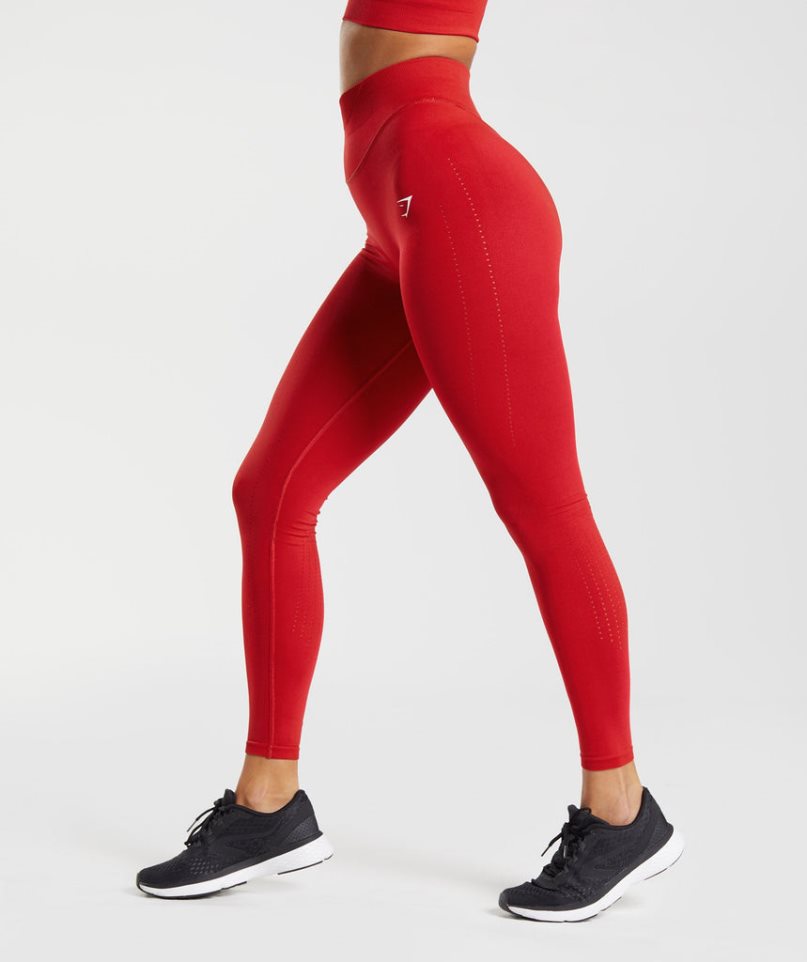 Gymshark Sweat Seamless Sculpt Leggings Damen Rot | 12684EMJR