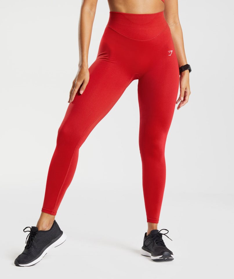 Gymshark Sweat Seamless Sculpt Leggings Damen Rot | 12684EMJR