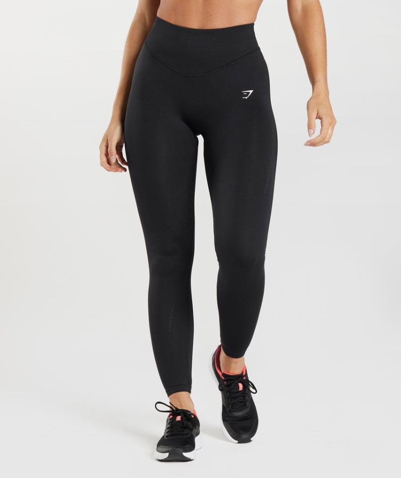 Gymshark Sweat Seamless Sculpt Leggings Damen Schwarz | 45708KSLM