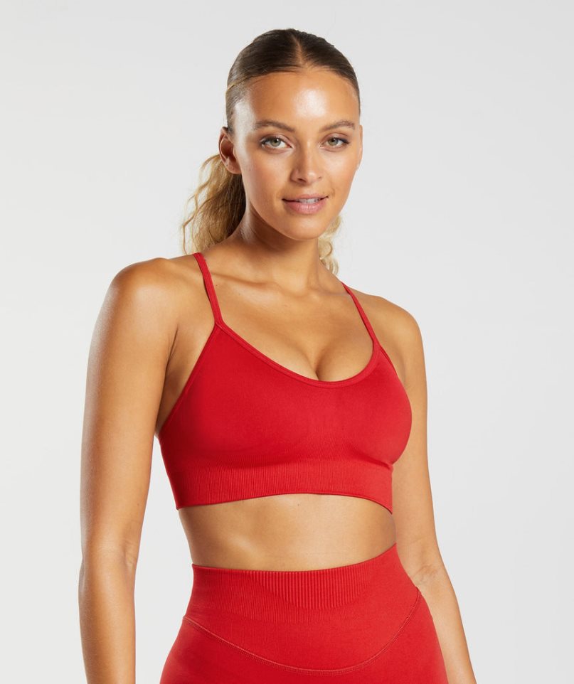 Gymshark Sweat Seamless Sport Bh Damen Rot | 47563VNHJ