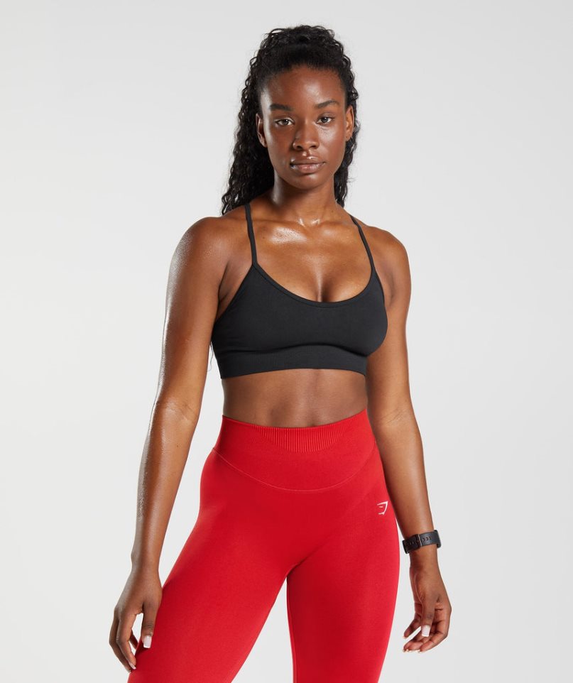 Gymshark Sweat Seamless Sport Bh Damen Schwarz | 86294AMJE