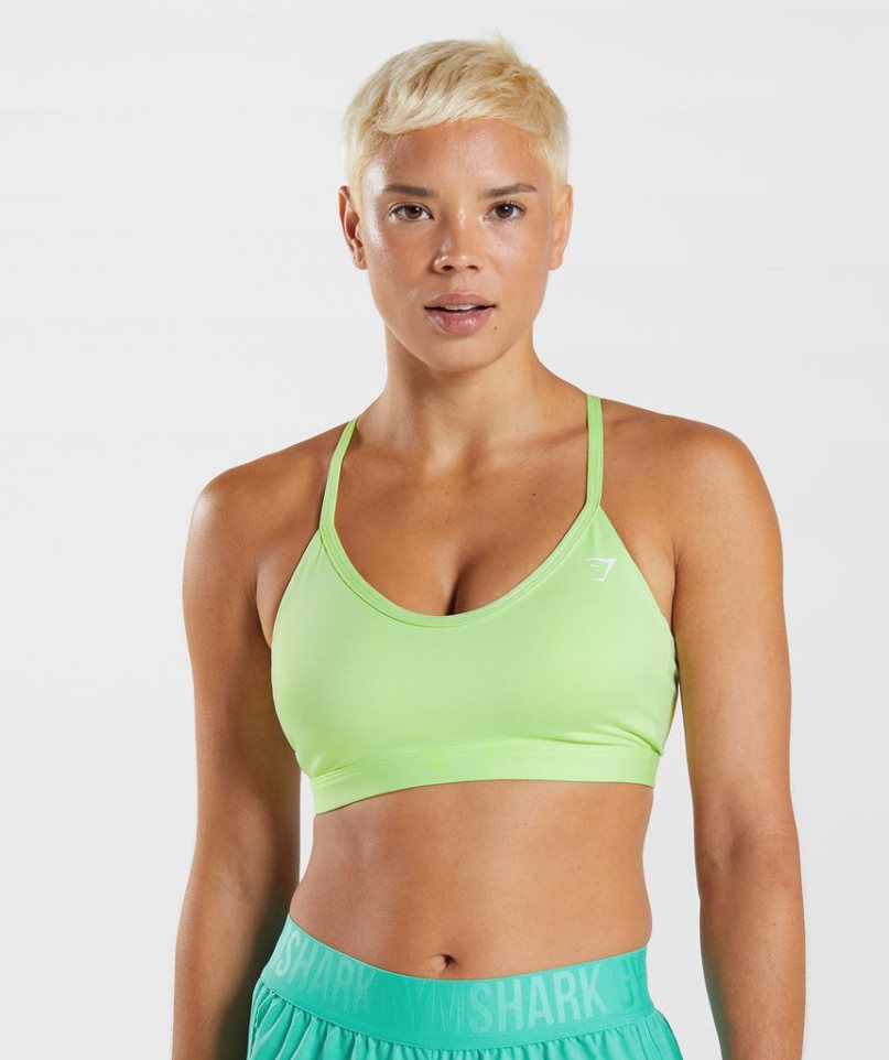 Gymshark V Neck Sport Bh Damen Grün | 30268LJPZ