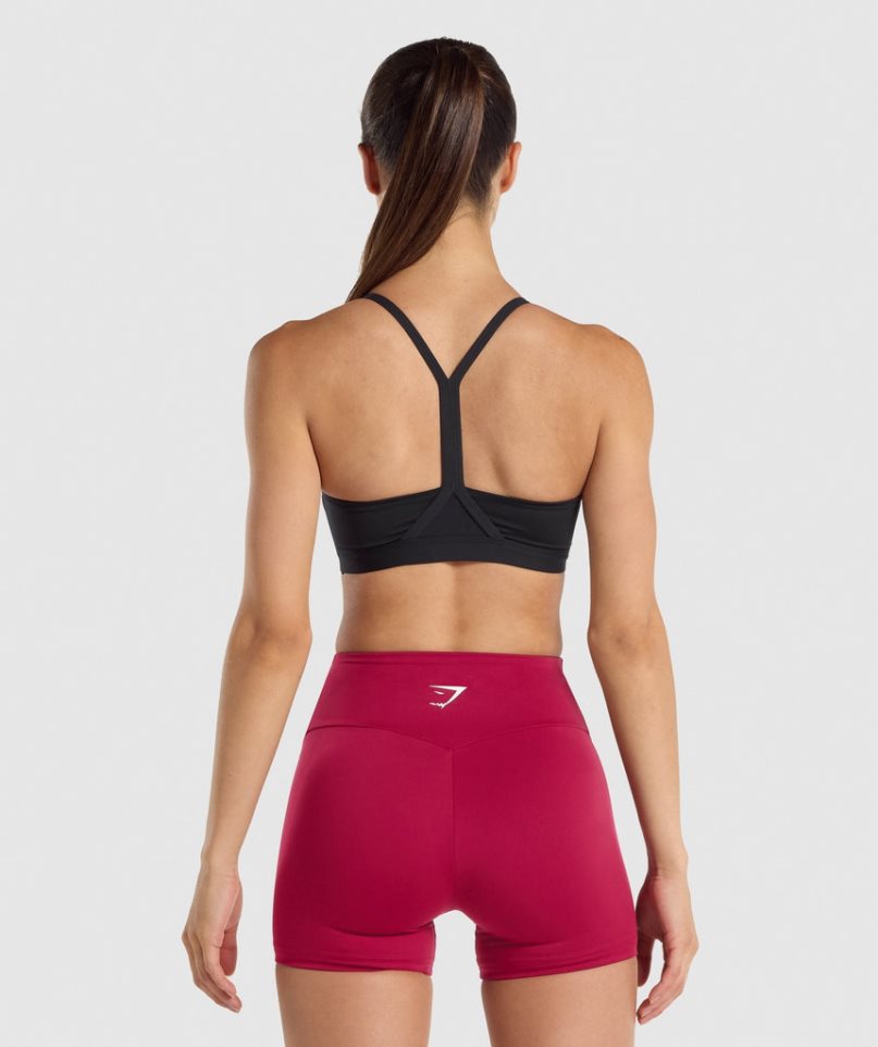 Gymshark V Neck Sport Bh Damen Schwarz | 63479MQWV