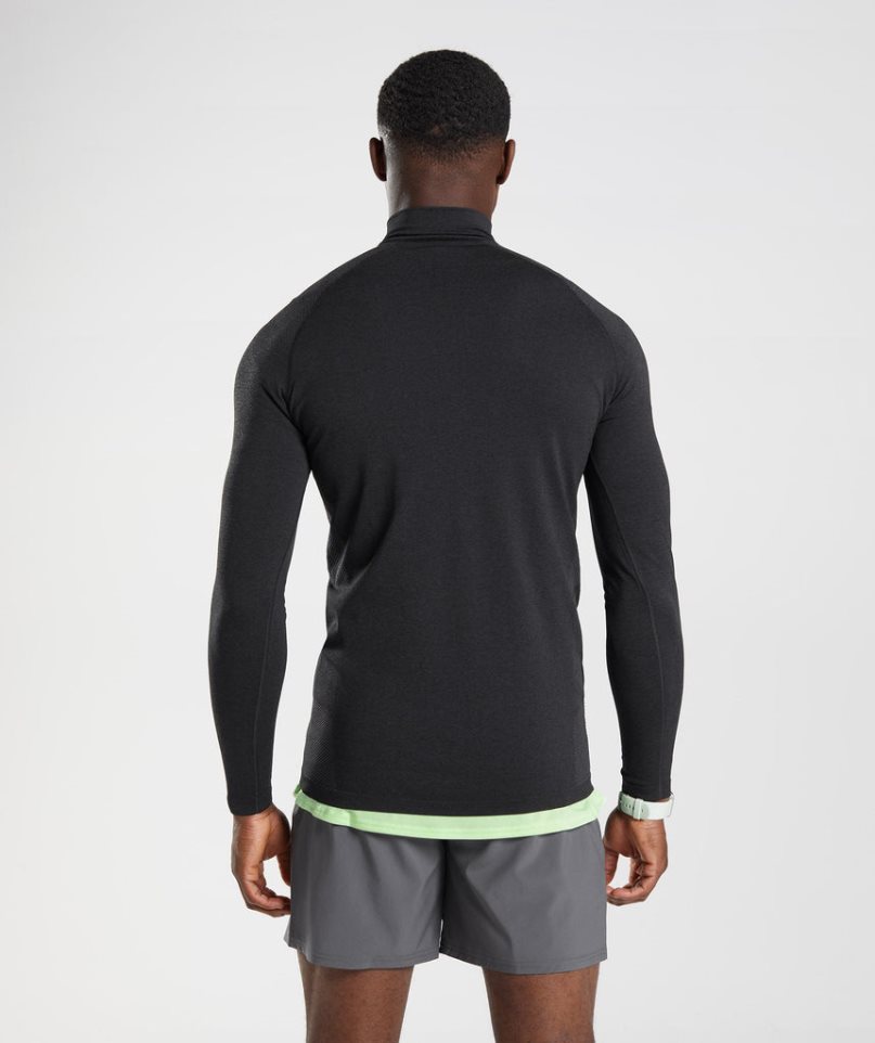 Gymshark Vital Light 1/4 Zip Sweatshirts Herren Schwarz | 17230IUKM