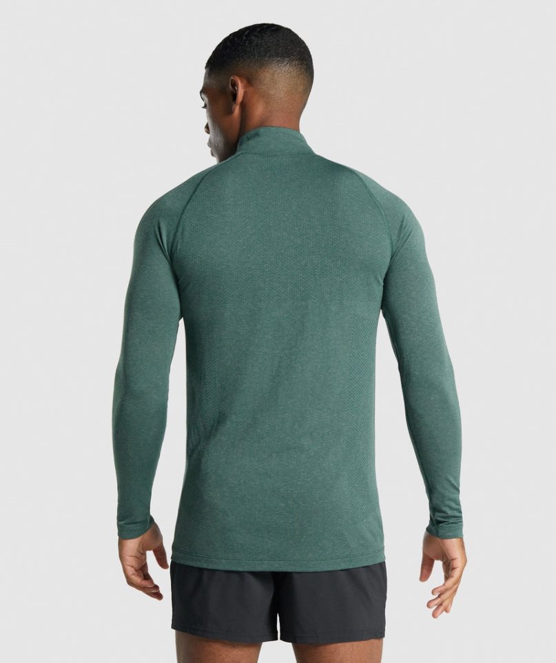 Gymshark Vital Light 1/4 Zip Sweatshirts Herren Dunkelgrün | 46281LHWR