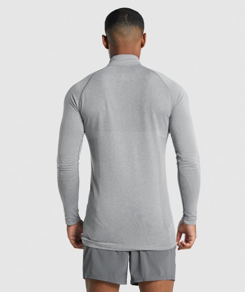 Gymshark Vital Light 1/4 Zip Sweatshirts Herren Hellgrau | 87412TSOV