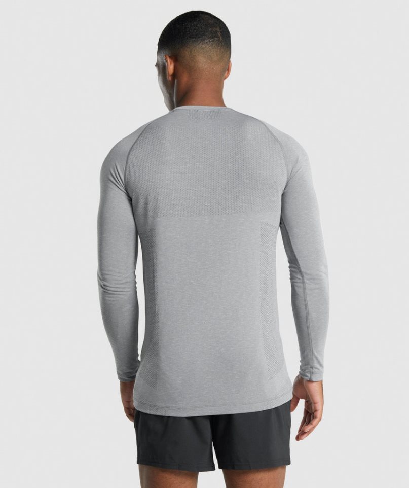 Gymshark Vital Light Seamless Long Sleeve T-shirts Herren Grau | 82641FPEM